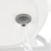 Cadita de baie pliabila, Qmini, Foldy Pro Care, Cu suport metalic si masuta de infasat, Cu termometru electronic, Cu dop si furtun pentru scurgere, Antiderapanta, 80&times;49 cm, Alb/Gri BYNFG2205