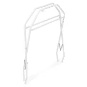 Cadita de baie pliabila, Qmini, Foldy Pro Care, Cu suport metalic si masuta de infasat, Cu termometru electronic, Cu dop si furtun pentru scurgere, Antiderapanta, 80&times;49 cm, Alb/Gri BYNFG2205