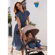 Carucior 2 in 1, Lionelo, Sia Flex, 7.6 kg, Include landou pliabil pe cadru, Ultracompact, Pliere rapida cu o mana, Copertina UPF50+, Cu accesorii incluse, 0-48 luni, Sustine 22 kg, Bej BYNLO-SIA_FLEX_BEIGE_SAND