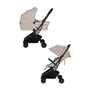 Carucior 2 in 1, Lionelo, Sia Flex, 7.6 kg, Include landou pliabil pe cadru, Ultracompact, Pliere rapida cu o mana, Copertina UPF50+, Cu accesorii incluse, 0-48 luni, Sustine 22 kg, Bej BYNLO-SIA_FLEX_BEIGE_SAND
