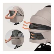 Carucior 2 in 1, Lionelo, Sia Flex, 7.6 kg, Include landou pliabil pe cadru, Ultracompact, Pliere rapida cu o mana, Copertina UPF50+, Cu accesorii incluse, 0-48 luni, Sustine 22 kg, Bej BYNLO-SIA_FLEX_BEIGE_SAND
