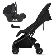 Carucior 2 in 1, Lionelo, Sia Flex, 7.6 kg, Include landou pliabil pe cadru, Ultracompact, Pliere rapida cu o mana, Copertina UPF50+, Cu accesorii incluse, 0-48 luni, Sustine 22 kg, Negru BYNLO-SIA_FLEX_BLACK_ONYX