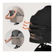 Carucior 2 in 1, Lionelo, Sia Flex, 7.6 kg, Include landou pliabil pe cadru, Ultracompact, Pliere rapida cu o mana, Copertina UPF50+, Cu accesorii incluse, 0-48 luni, Sustine 22 kg, Negru BYNLO-SIA_FLEX_BLACK_ONYX