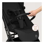 Carucior 2 in 1, Lionelo, Sia Flex, 7.6 kg, Include landou pliabil pe cadru, Ultracompact, Pliere rapida cu o mana, Copertina UPF50+, Cu accesorii incluse, 0-48 luni, Sustine 22 kg, Negru BYNLO-SIA_FLEX_BLACK_ONYX