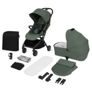 Carucior 2 in 1, Lionelo, Sia Flex, 7.6 kg, Include landou pliabil pe cadru, Ultracompact, Pliere rapida cu o mana, Copertina UPF50+, Cu accesorii incluse, 0-48 luni, Sustine 22 kg, Verde BYNLO-SIA_FLEX_GREEN_EMERALD