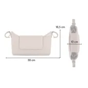 Geanta impermeabila, Petite&Mars, Emma, Pentru carucior, Inchidere magnetica, 30 x 18.5 x 10, Bej BYN790114