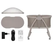 Patut si balansoar portabil Lionelo, Gaya 2 in 1, cu functie de leganat si muzica, 3 viteze de leganat reglabile, saltea T25, controlat prin telecomanda sau panou, pana la 9 kg, 0 luni+, 93 x 68 x 81 cm, bej latte BYNLO-GAYA_BEIGE_LATTE