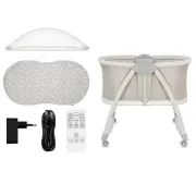Patut si balansoar portabil Lionelo, Gaya 2 in 1, cu functie de leganat si muzica, 3 viteze de leganat reglabile, saltea T25, controlat prin telecomanda sau panou, pana la 9 kg, 0 luni+, 93 x 68 x 81 cm, bej sand BYNLO-GAYA_BEIGE_SAND