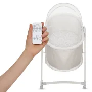 Patut si balansoar portabil Lionelo, Gaya 2 in 1, cu functie de leganat si muzica, 3 viteze de leganat reglabile, saltea T25, controlat prin telecomanda sau panou, pana la 9 kg, 0 luni+, 93 x 68 x 81 cm, bej sand BYNLO-GAYA_BEIGE_SAND
