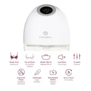 Pompa de san, Petite&Mars, Gaia Duo, Portabila, Cu 3 moduri, Panou control, Autonomie pana la 2.5 h, 9 functii de masaj, Silentioasa- 55db, Capacitate 180 ml, Alb BYN327035