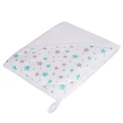 Prosop Baie Bebelusi Cu Gluga Magic Kids, Bumbac 100%, Model Stelute, 100x100 Cm Pjbp_bum_stars