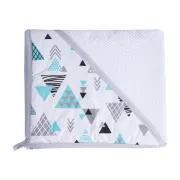 Prosop Baie Bebelusi Cu Gluga Magic Kids, Bumbac 100%, Model Triunghiuri, 100x100 Cm Pjbp_bum_white-6020