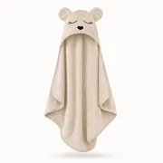 Prosop Bebelusi Din Bambus Cu Gluga Babysteps, Bej Teddy, Ultra Absorbant, Delicat Pentru Pielea Sensibila Pjbc624