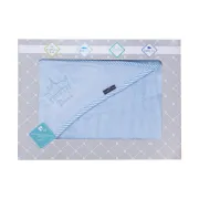 Prosop Din Fibra De Bambus Cu Gluga Pentru Bebelusi Si Copii, Hands-free, Prince Blue, 85x85cm Pjb21029