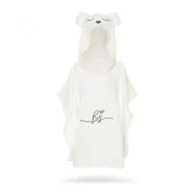 Prosop Din Fibra De Bambus Cu Gluga Si Buzunar Pentru Bebelusi Si Copii, Poncho Teddy, Ecri, 73x58 Cm Pjbc585