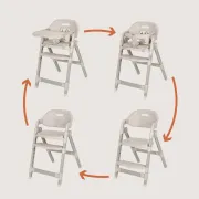 Scaun de masa, Lionelo, Matt, 3 in 1, Pliabil, Cu tava detasabila, Cu centuri de siguranta in 5 puncte, Suport pentru picioare si sezut reglabile, Pana la 110 kg, 6 luni &ndash; adult, Bej BYNLO-MATT_BEIGE_SAND