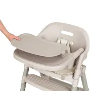 Scaun de masa, Lionelo, Matt, 3 in 1, Pliabil, Cu tava detasabila, Cu centuri de siguranta in 5 puncte, Suport pentru picioare si sezut reglabile, Pana la 110 kg, 6 luni &ndash; adult, Bej BYNLO-MATT_BEIGE_SAND