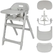 Scaun de masa, Lionelo, Matt, 3 in 1, Pliabil, Cu tava detasabila, Cu centuri de siguranta in 5 puncte, Suport pentru picioare si sezut reglabile, Pana la 110 kg, 6 luni &ndash; adult, Gri BYNLO-MATT_GREY_STONE