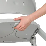 Scaun de masa, Lionelo, Matt, 3 in 1, Pliabil, Cu tava detasabila, Cu centuri de siguranta in 5 puncte, Suport pentru picioare si sezut reglabile, Pana la 110 kg, 6 luni &ndash; adult, Gri BYNLO-MATT_GREY_STONE