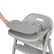 Scaun de masa, Lionelo, Matt, 3 in 1, Pliabil, Cu tava detasabila, Cu centuri de siguranta in 5 puncte, Suport pentru picioare si sezut reglabile, Pana la 110 kg, 6 luni &ndash; adult, Gri BYNLO-MATT_GREY_STONE