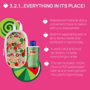 Set Chicco POP, gel de dus cu aroma de pepene si borseta, 300ml, 6ani+ CHC1281010-9