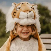Costum Copii Tigru Wild  Soft ,   Pelerina Plue  Premium 2a N1, Costum E I Paturica De Joaca, Handmade Belgia   3 Ani+ Pjbws1002