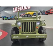 Jeep Electric Pentru Copii Willy 12v Verde Militar, Design Retro ,   Telecomanda 2.4g, 4 Motoare   3-5 Ani Pjbc4k103