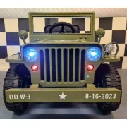 Jeep Electric Pentru Copii Willy 12v Verde Militar, Design Retro ,   Telecomanda 2.4g, 4 Motoare   3-5 Ani Pjbc4k103