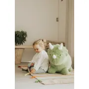 Jucarie Gonflabila Premium Wild  Soft Dino Triceratops ,   Plue  Ultra-moale Verde, Pompa Inclusa, Cutie Cadou   3 Ani+, Joaca Activa A N Interior Pjbws4852