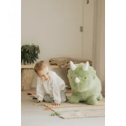 Jucarie Gonflabila Premium Wild  Soft Dino Triceratops ,   Plue  Ultra-moale Verde, Pompa Inclusa, Cutie Cadou   3 Ani+, Joaca Activa A N Interior Pjbws4852