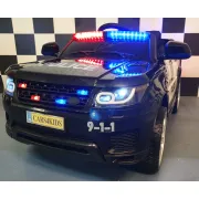 Mae Ina Electrica Politie 12v Pentru Copii, Negru ,   Telecomanda 2.4g, Girofar E I Sirena, Scaun Piele   3-5 Ani Pjbc4kc002