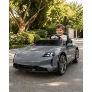 Mae Ina Electrica Porsche Taycan Turbo S 24v Gri, 2 Locuri, Licenta Oficiala ,   Telecomanda 2.4g, Scaun Piele Pjbc4k0988 Grijs