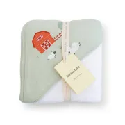 Prosop Baie Cu Gluga Bebelue I 0-5 Ani ,   Bumbac Certificat Oeko-tex  , 100x100 Cm, Funny Farm Pjb18ffse51-038