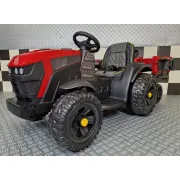 Tractor Electric Pentru Copii Farmer 12v Roe U, Cu Remorca Detae Abila E I Telecomanda 2.4g ,   Roti Eva, Scaun Piele   3-6 Ani Pjbc4k0925rood