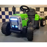 Tractor Electric Pentru Copii Mx-611 12v Verde, Cu Remorca Detae Abila, Bluetooth E I Telecomanda 2.4g ,   Roti Cauciuc, Scaun Piele   2,5-5 Ani Pjbc4k611groen