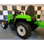 Tractor Electric Pentru Copii Mx-611 12v Verde, Cu Remorca Detae Abila, Bluetooth E I Telecomanda 2.4g ,   Roti Cauciuc, Scaun Piele   2,5-5 Ani Pjbc4k611groen