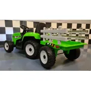 Tractor Electric Pentru Copii Mx-611 12v Verde, Cu Remorca Detae Abila, Bluetooth E I Telecomanda 2.4g ,   Roti Cauciuc, Scaun Piele   2,5-5 Ani Pjbc4k611groen