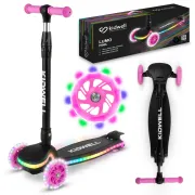 Trotineta Copii 3 Roti Kidwell Lumo Pink, Platforma Led + Roti Led, Pliabila, Reglabila, 3+ Ani Pjbhubalum01a1