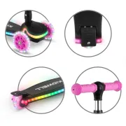 Trotineta Copii 3 Roti Kidwell Lumo Pink, Platforma Led + Roti Led, Pliabila, Reglabila, 3+ Ani Pjbhubalum01a1