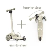 Trotineta Copii Pliabila, Reglabila, Roti Luminoase, Highwaykick 3s Led Ash, 3+ Ani, Pana La 50 Kg, Scoot  Ride Pjb00937