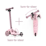 Trotineta Copii Pliabila, Reglabila, Roti Luminoase, Highwaykick 3s Led Rose, 3+ Ani, Pana La 50 Kg, Scoot  Ride Pjb00935