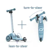 Trotineta Copii Pliabila, Reglabila, Roti Luminoase, Highwaykick 3s Led Steel, 3+ Ani, Pana La 50 Kg, Scoot  Ride Pjb00933