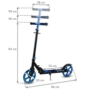 Trotineta Pliabila Kidwell Blast Blue, Roti Mari 200 Mm, Rulmenti Abec-7, Ultra Usoara 3.8 Kg, 100 Kg, 8+ Ani Pjbhuskbla01a1