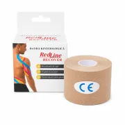Banda Kinesiologica RedLine Recover Bej, impermeabila, fara latex, 5 cm x 5 m BITRedLineRecoverBej
