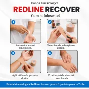 Banda Kinesiologica RedLine Recover Bej, impermeabila, fara latex, 5 cm x 5 m BITRedLineRecoverBej