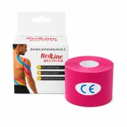 Banda Kinesiologica RedLine Recover Roz, impermeabila, fara latex, 5 cm x 5 m BITRedLineRecoverRoz