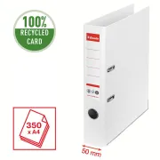 Biblioraft Esselte No.1 Power Recycled, carton, 100% reciclat, reciclabil, certificare FSC, A4, 50 mm, alb BPTCSL007577
