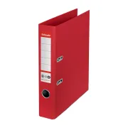 Biblioraft Esselte No.1 Power Recycled, carton, 100% reciclat, reciclabil, certificare FSC, A4, 50 mm, rosu BPTCSL007575