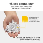 Distrugator documente Fellowes LX45, cross cut, 8 coli, negru BPTCFW400501