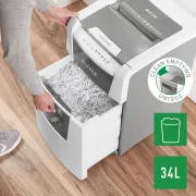 Distrugator documente automat Leitz IQ Small Office P4, crosscut 100 coli, cos 34l, alb/gri BPTCSL011000